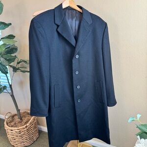 Cardinal of Canada Wool Cashmere Overcoat Men’s 44T 44 Tall Black Formal Coat